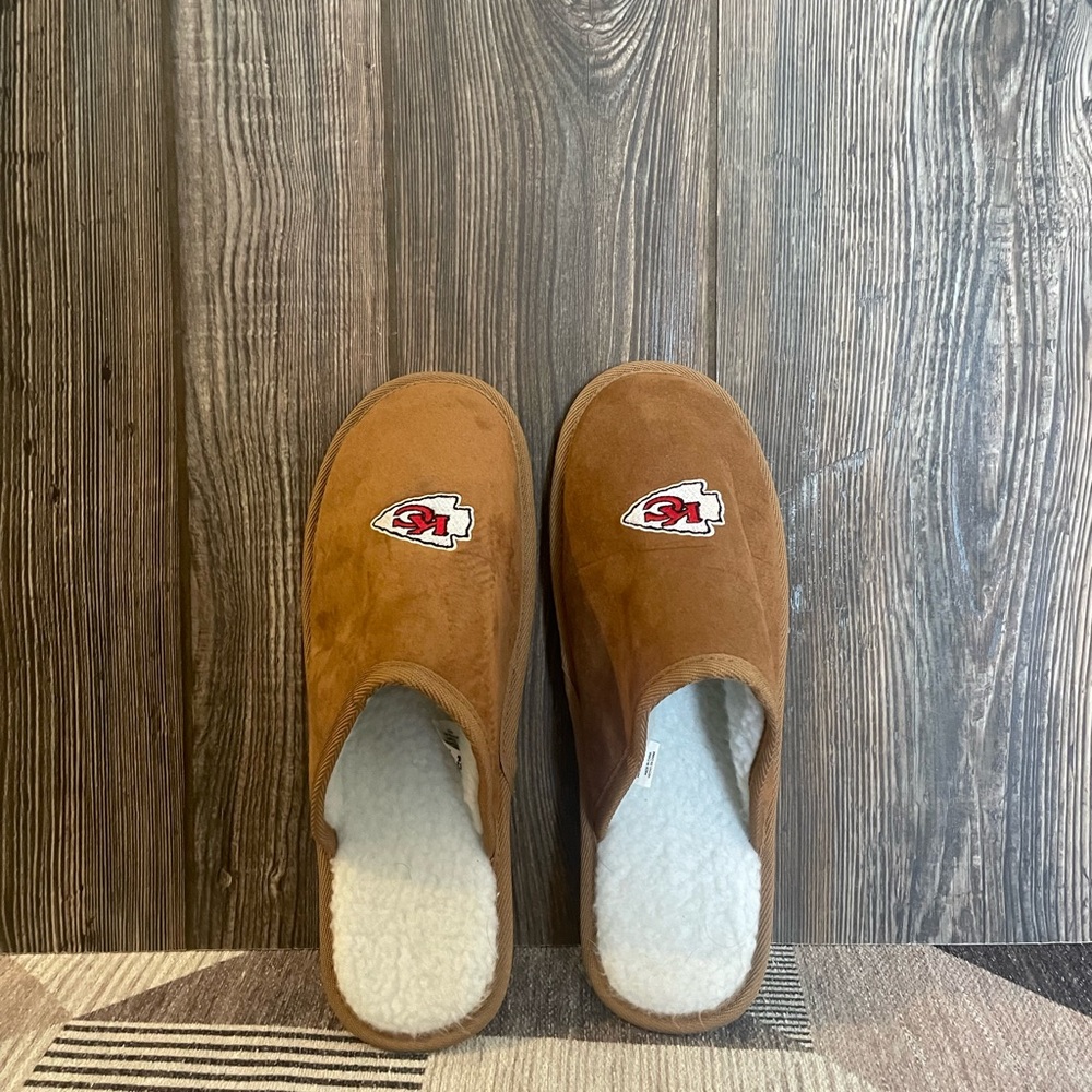 Men's Brown Slippers with KC Logo